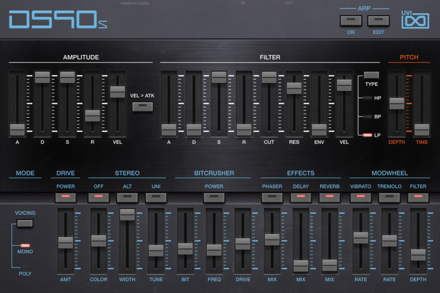 Interfaz de UVI DS90s